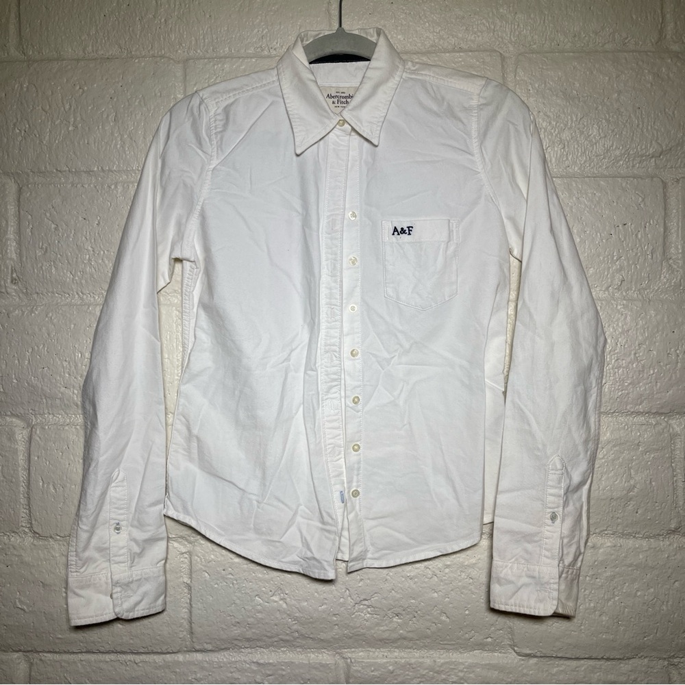 White Abercrombie long sleeve button up